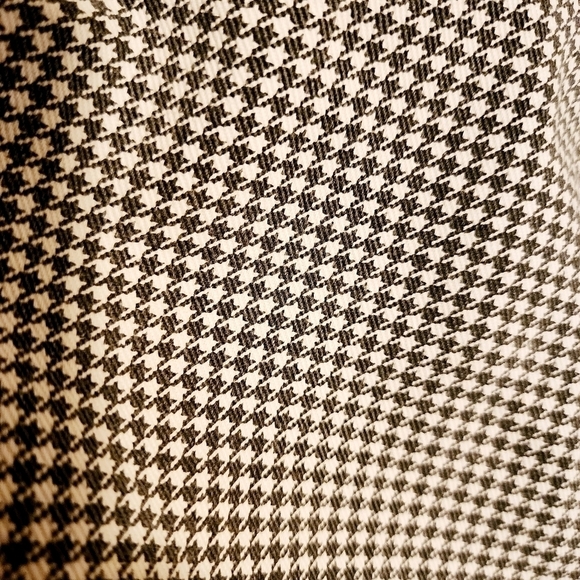 Zara Micro Houndstooth Black White Button Down Front Denim Mini Skirt Women's M - Picture 6 of 9